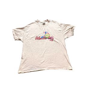 VTG Atlantic City‎ Shirt Womens 2XL Pink Sailboat Sailing Colorful Oversized 90s